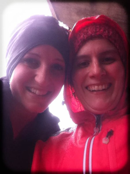 We snapped our only mid-run photo under the overpass.