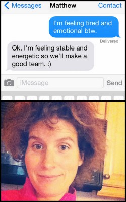 The text I sent to Matthew, which prompted my apology to the children.